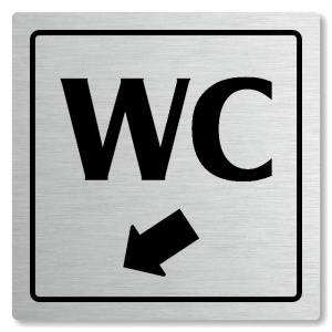 WC vlevo dolů, 80x80mm, stříbrná, Arizona